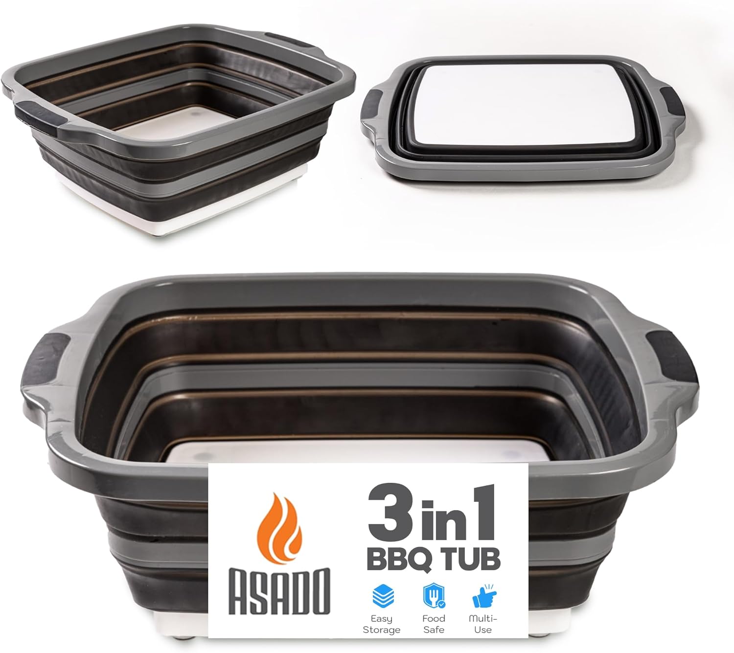 Asado Collapsible XL BBQ Prep Tub for Tailgating and Meal Prep
