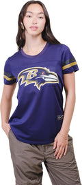Ultra Game Women's NFL Official Soft Mesh Varsity Stripe T-Shirt any