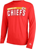 NFL Men's Grids Dri-Tek Cool Heathered Grey Long Sleeve T-Shirt