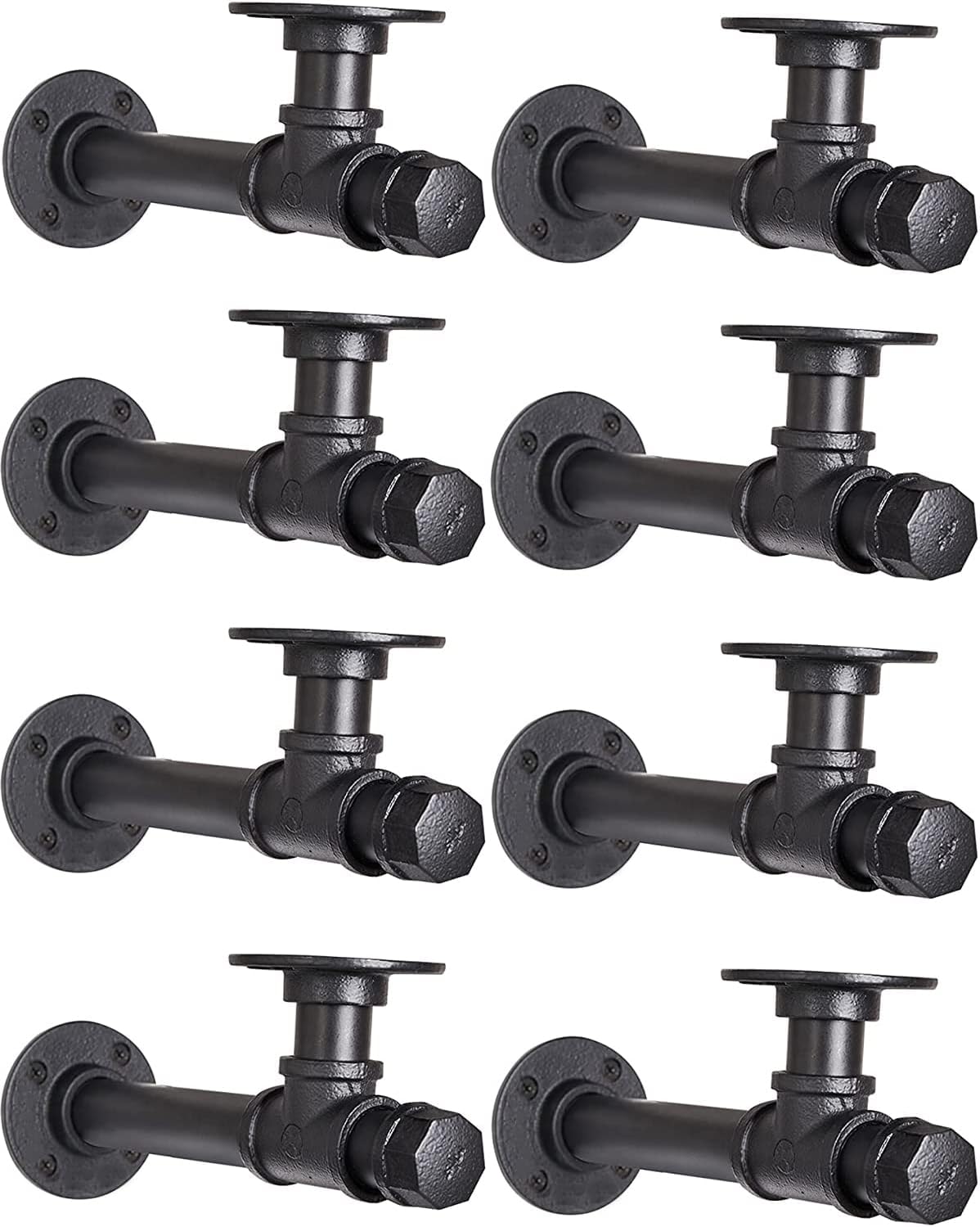 Pipe Shelf Bracket 7.8 Inch 8 Pack for Vintage Home Decor