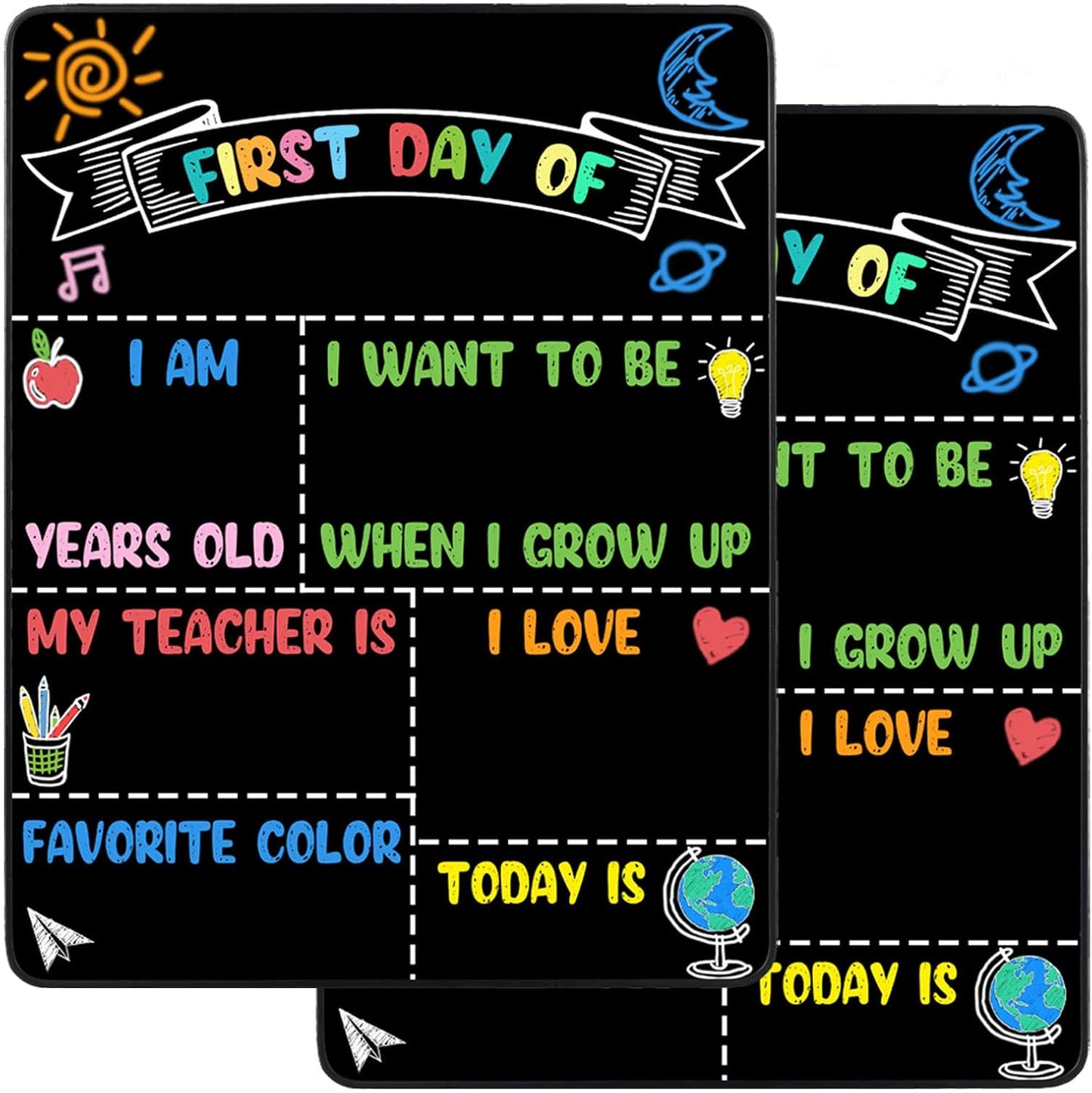 2PCS Reusable First and Last Day of School Chalkboard Sign