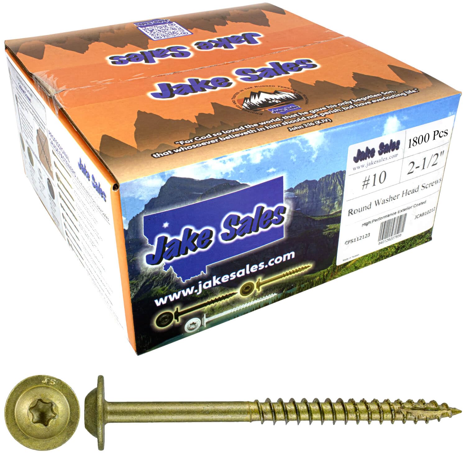 Jake Sales #10 x 2-1/2 in Bronze Star Multipurpose Screws