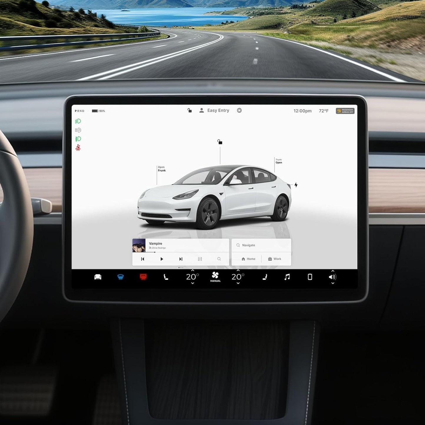 Junsun 4-Way Screen Swivel Mount for Tesla Model Y and 3
