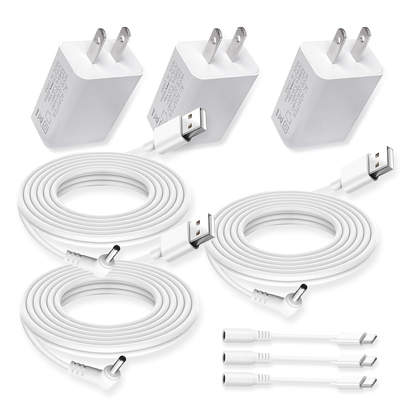 3 Pack Power Adapter Plug Charger for Ring Stick Up Cam & More