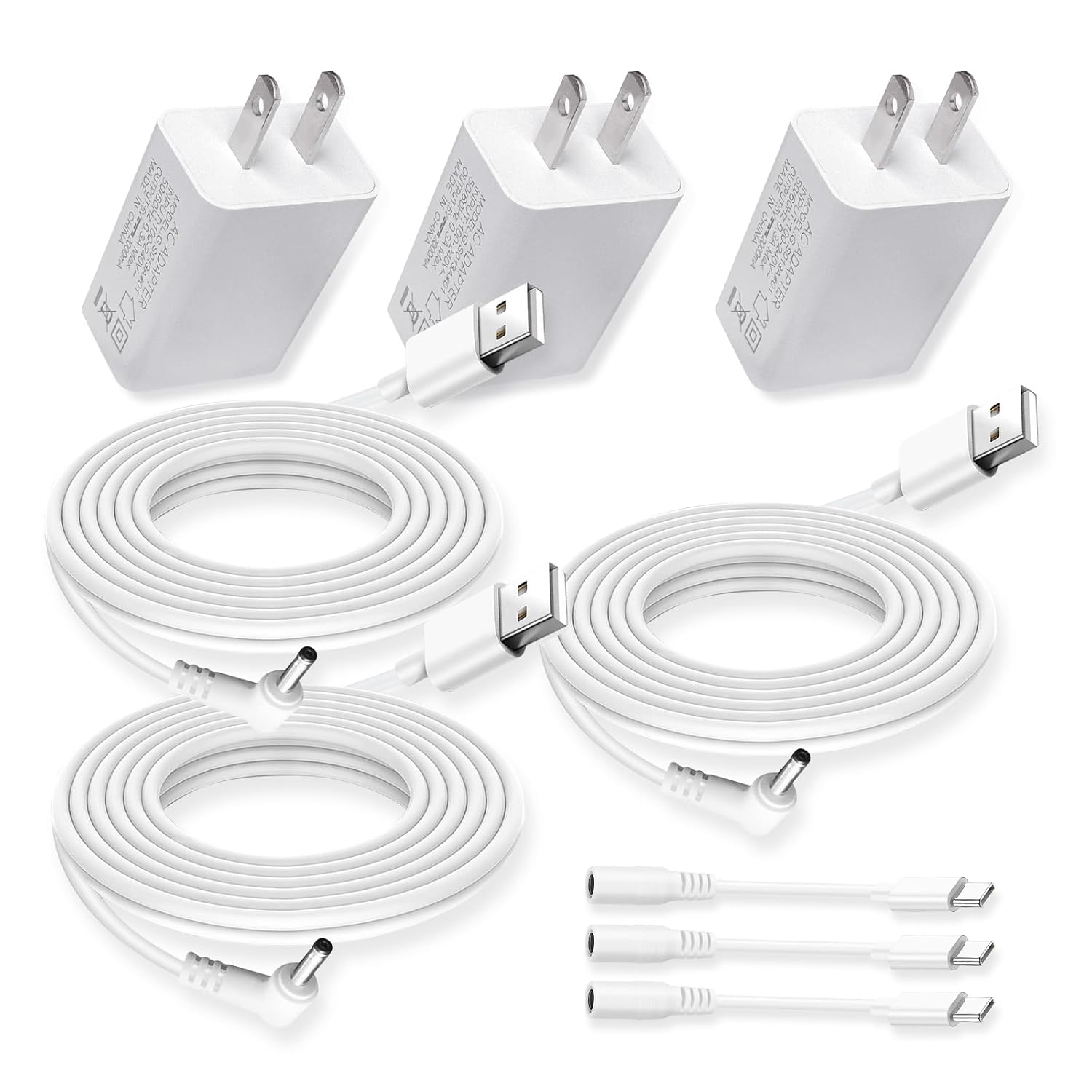 3 Pack Power Adapter Plug Charger for Ring Stick Up Cam & More