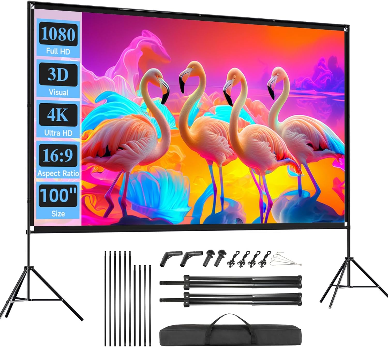 Portable 100 Outdoor Projector Screen for Movie Nights