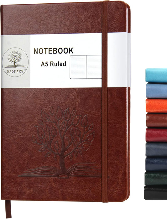 Premium Daofary Leather Journal - 160 Pages, Thick Paper, Pocket - 8.4 x 5.7