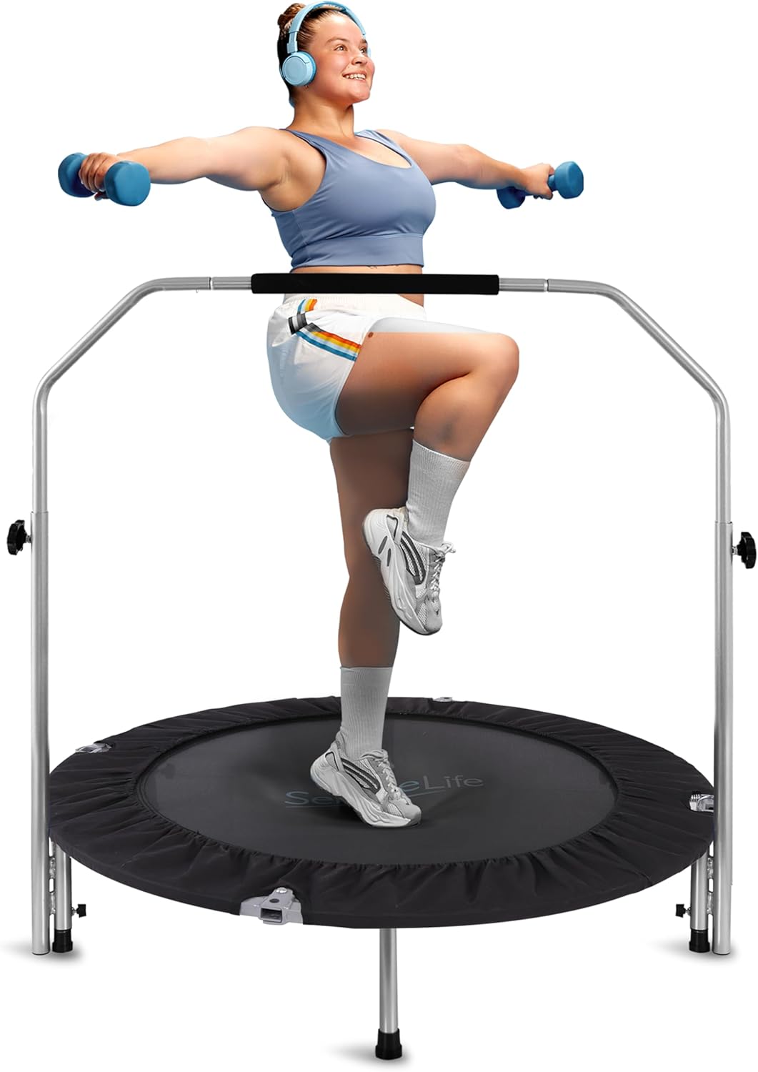 Compact Fitness Trampoline for Kids and Adults - Safe and Fun