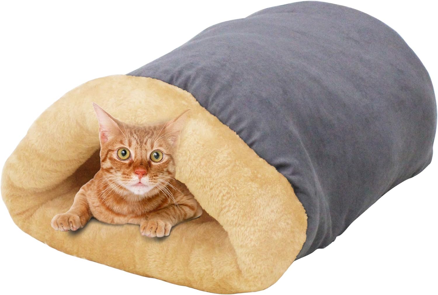 4 in 1 Self Warming Burrow Cat Bed for Cozy Pet Hideaway
