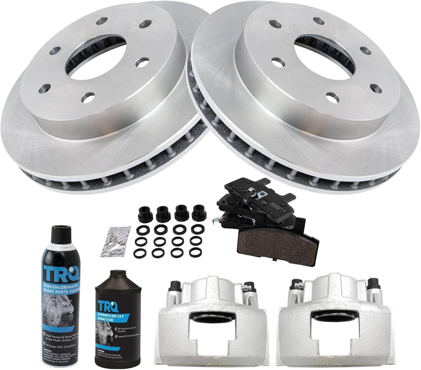 TRQ Front Brake Pad & Rotor Kit for Cadillac and Chevrolet Vehicles