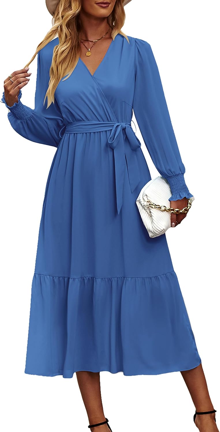 Floral Boho Maxi Dress for Women - Stylish Long Sleeve Wrap