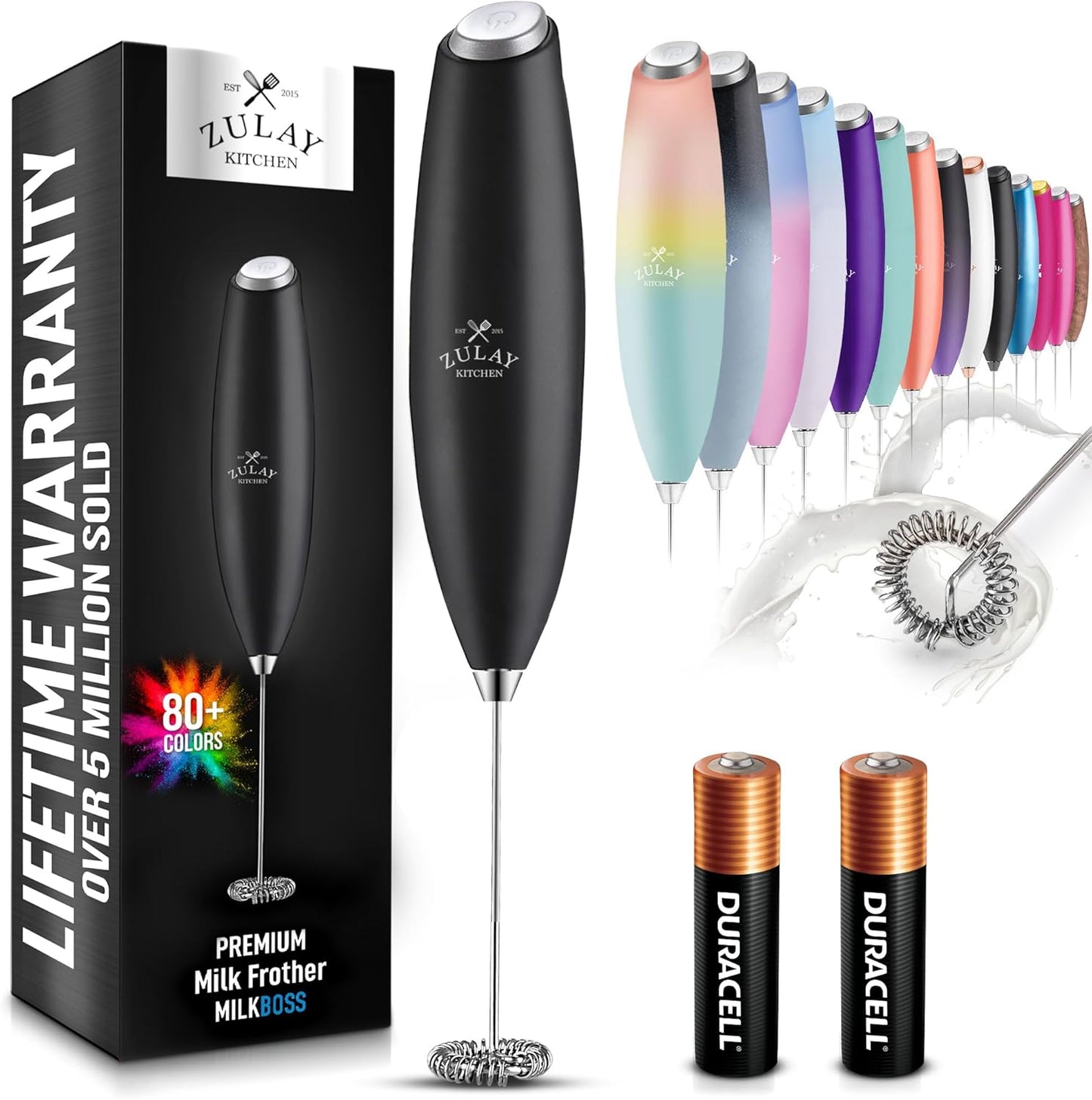 Zulay Kitchen Electric Milk Frother -Efficient Frothing