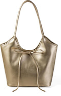 Vintage French Bow Tote Bag Large Capacity Chic Hobo Satchel