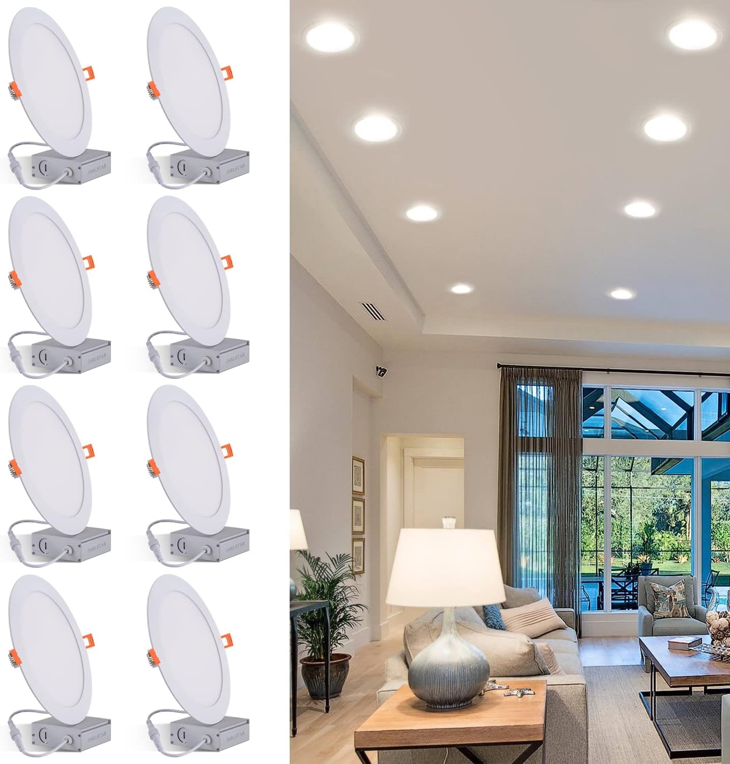 8 Inch LED Recessed Light with Junction Box - Ultra Thin Design