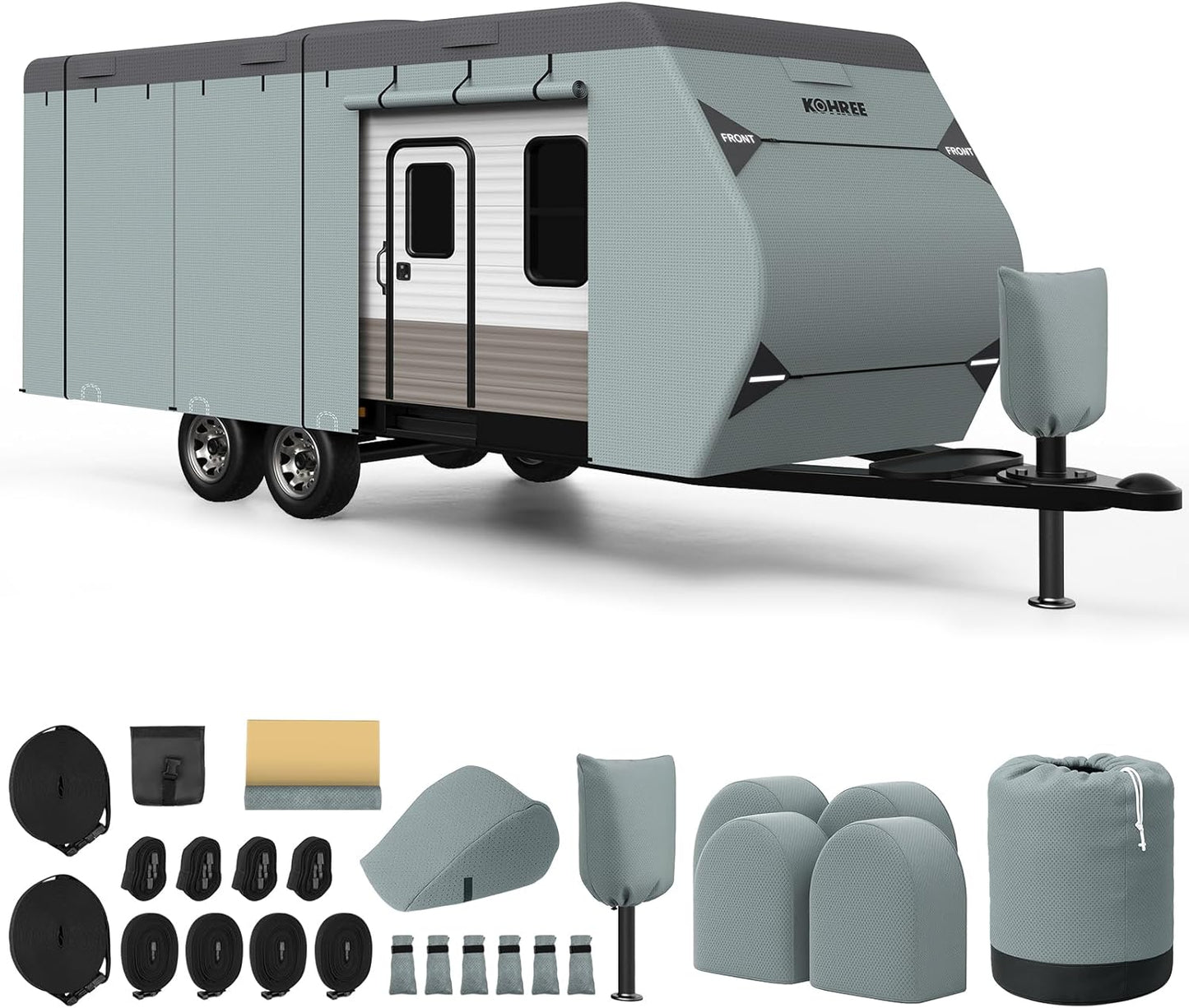 Kohree Travel Trailer Cover 18-20 ft Waterproof & UV Protection