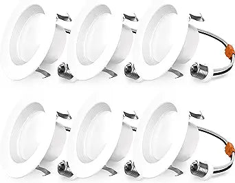 Sunco 6 Pack 4 Inch Dimmable LED Recessed Lighting for Home
