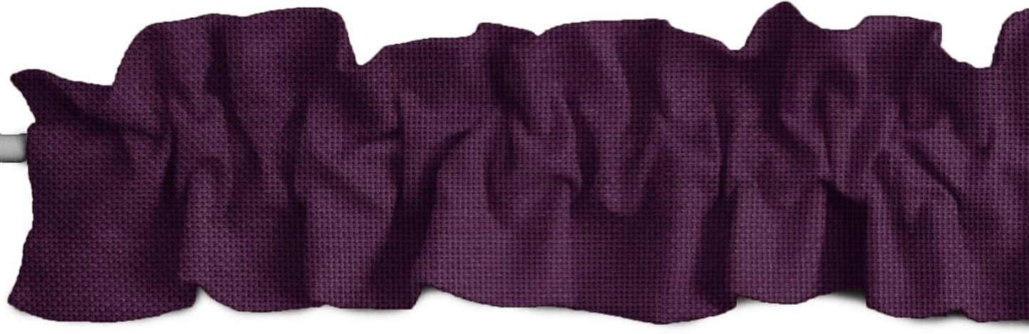Faux Burlap Sleeve Topper Window Valance for Home Decor