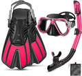 Snorkeling Gear for Adults 4 in 1 Snorkel Set - Compact Travel Kit