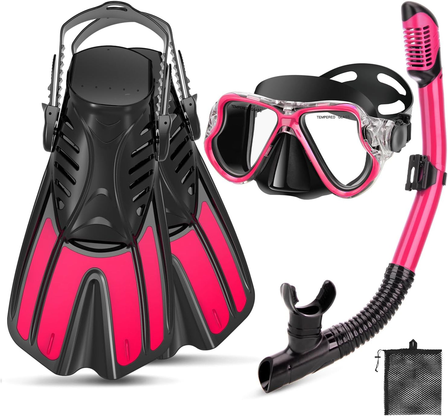 Snorkeling Gear for Adults - 4 in 1 Snorkel Set with Fins