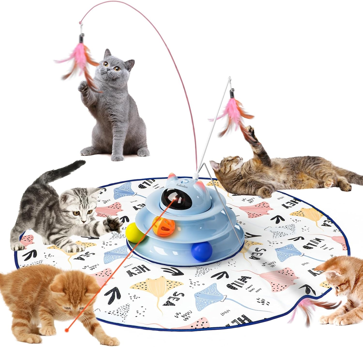 Interactive 5-in-1 Rechargeable Cat Toy - HaBaeBae