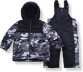 Boys Ski Jacket and Snowbib Set - 2-Piece Warm Windproof Snowsuit