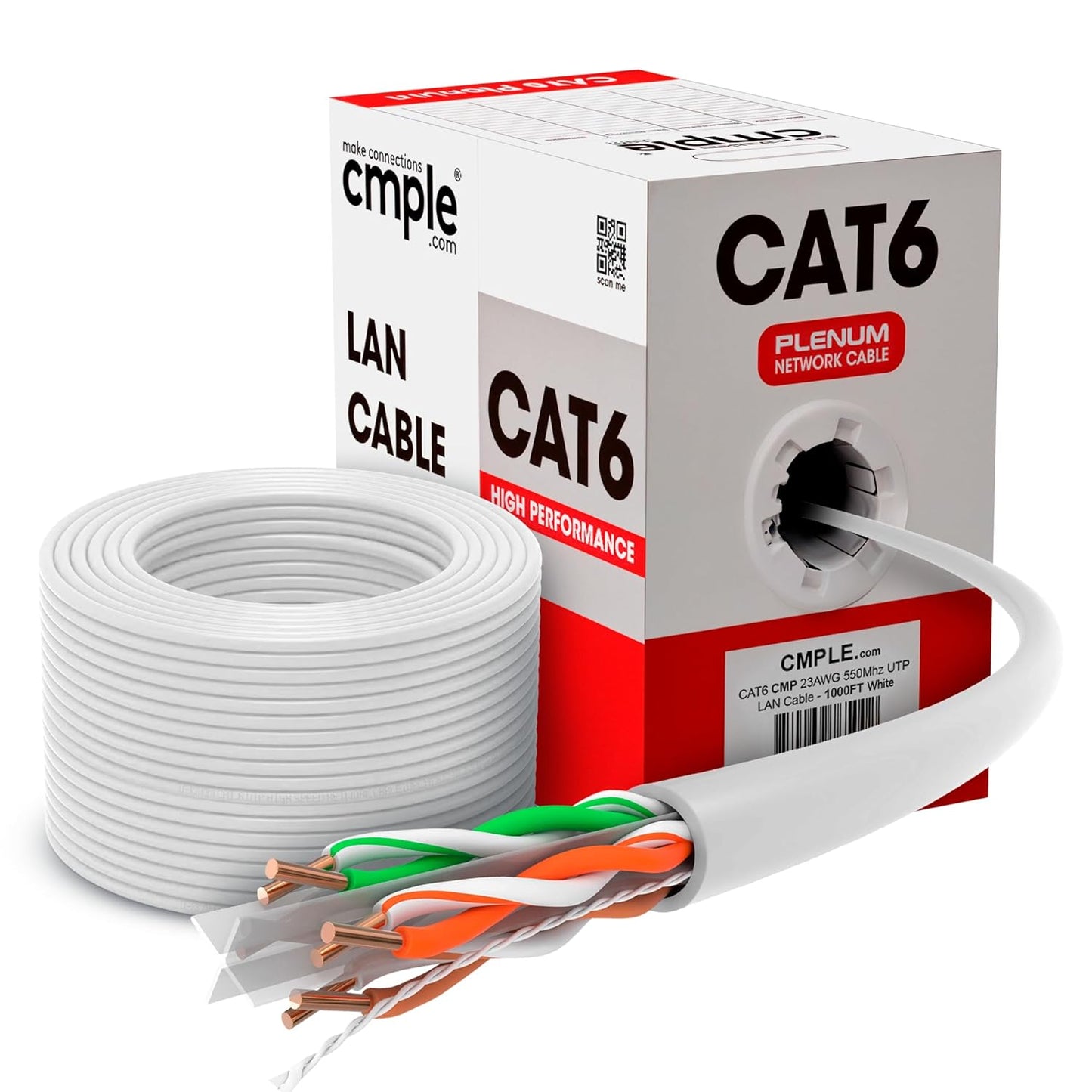 Cat6 Plenum Ethernet Cable 1000ft for Reliable Networking