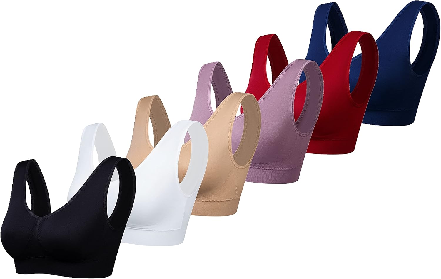 Women's Seamless Wire-Free Bra with Removable Pads for Comfort