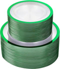 120PCS Clear Green Plastic Plates for Parties and Weddings