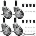 MySit 4 in Prep Table Wheels Set of 4 - Heavy-Duty Expanding Stem