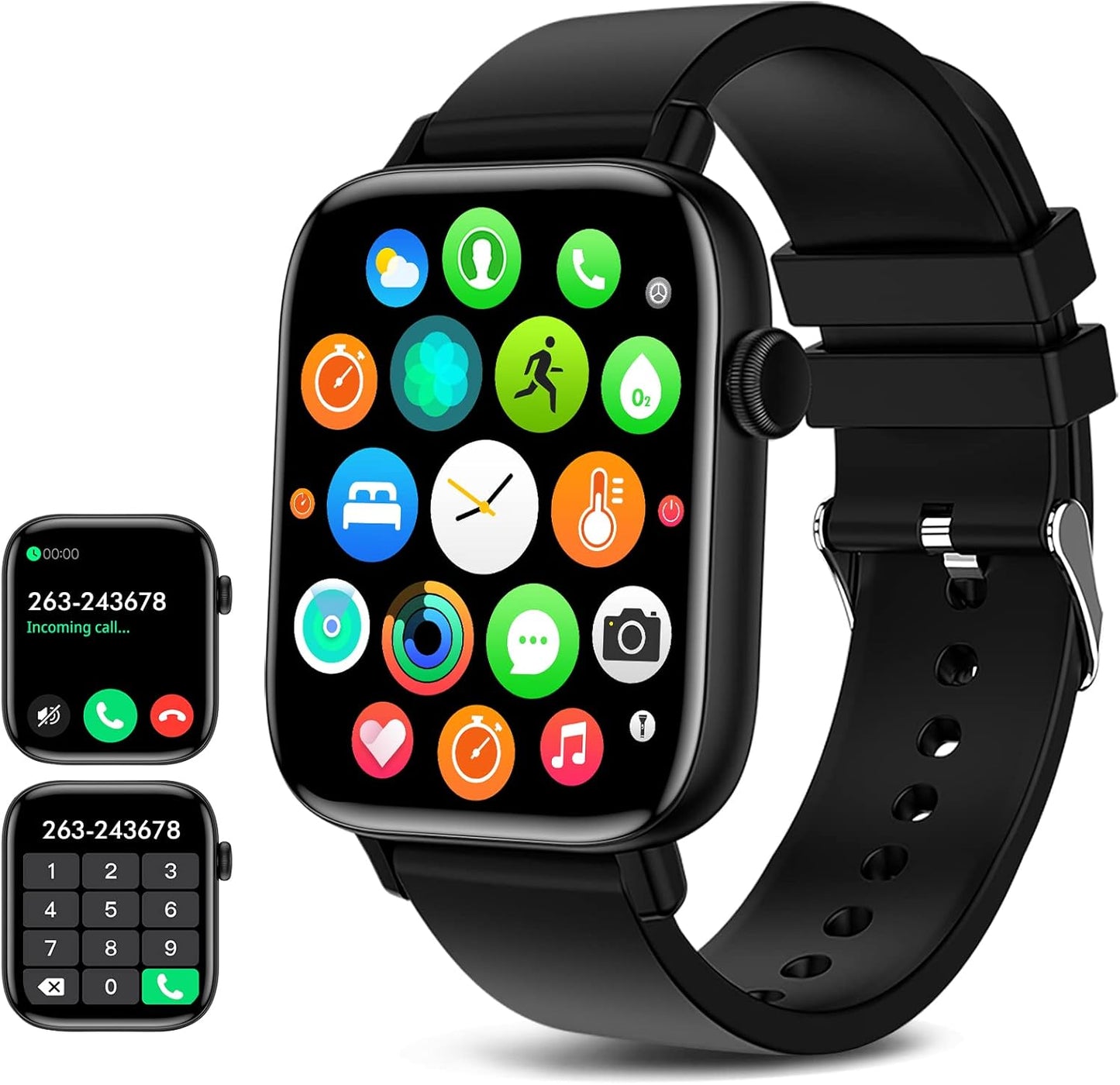 BYBUKCKR Smart Watch - Answer Calls, Fitness Tracker, Waterproof