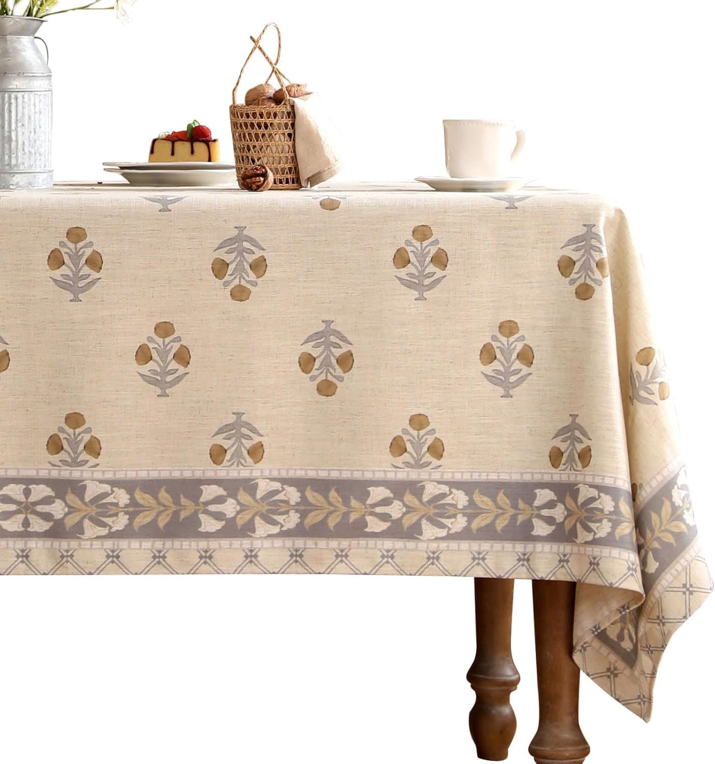 Elegant Designer Beige Tablecloth for Rectangle Tables 55x87