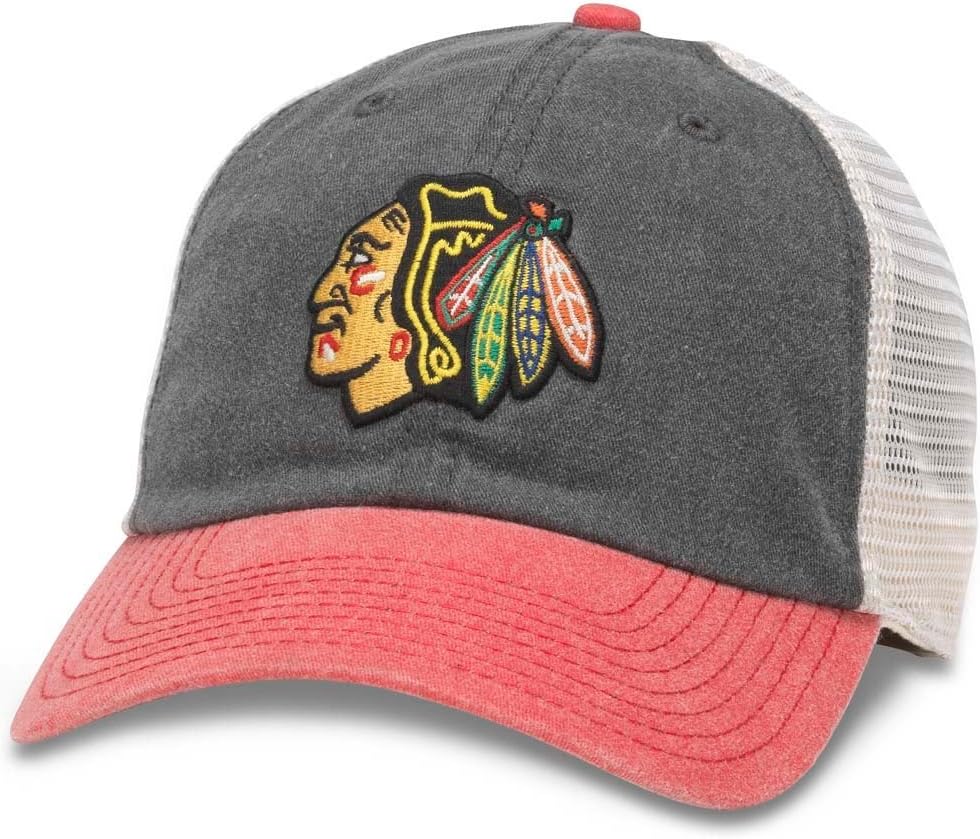 Chicago Blackhawks Logo Mesh Adjustable Strapback Trucker Hat