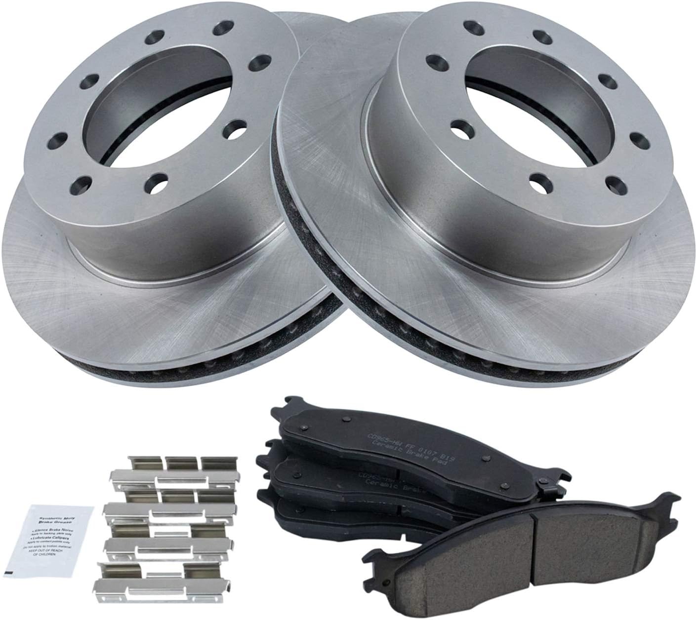 TRQ Front Brake Pad & Rotor Kit for Dodge Ram 1500 2500 3500