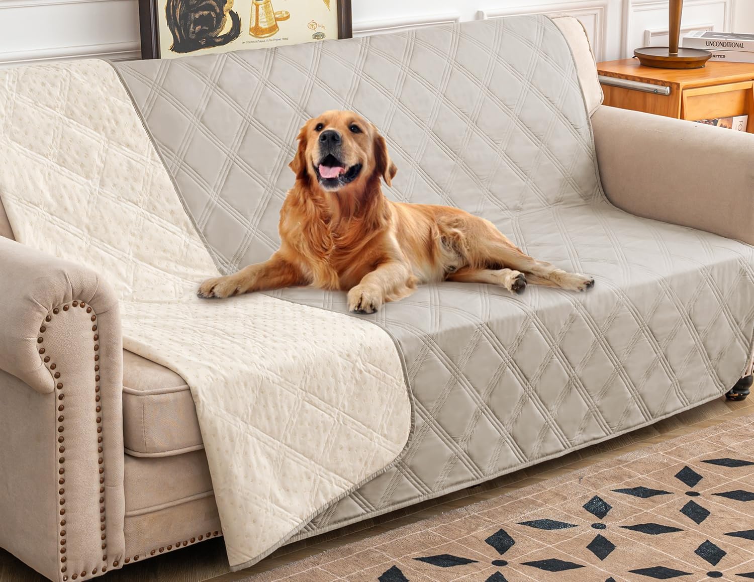 Ameritex Waterproof Dog Bed Cover with Anti-Slip Backing