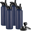 DOMICARE 40 oz Insulated Water Bottle Bulk - Dual Lids, Vacuum Seal