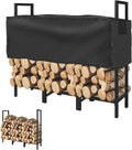 KYATE 4ft Firewood Rack Outdoor with Adjustable Cover - Sturdy 600 lb