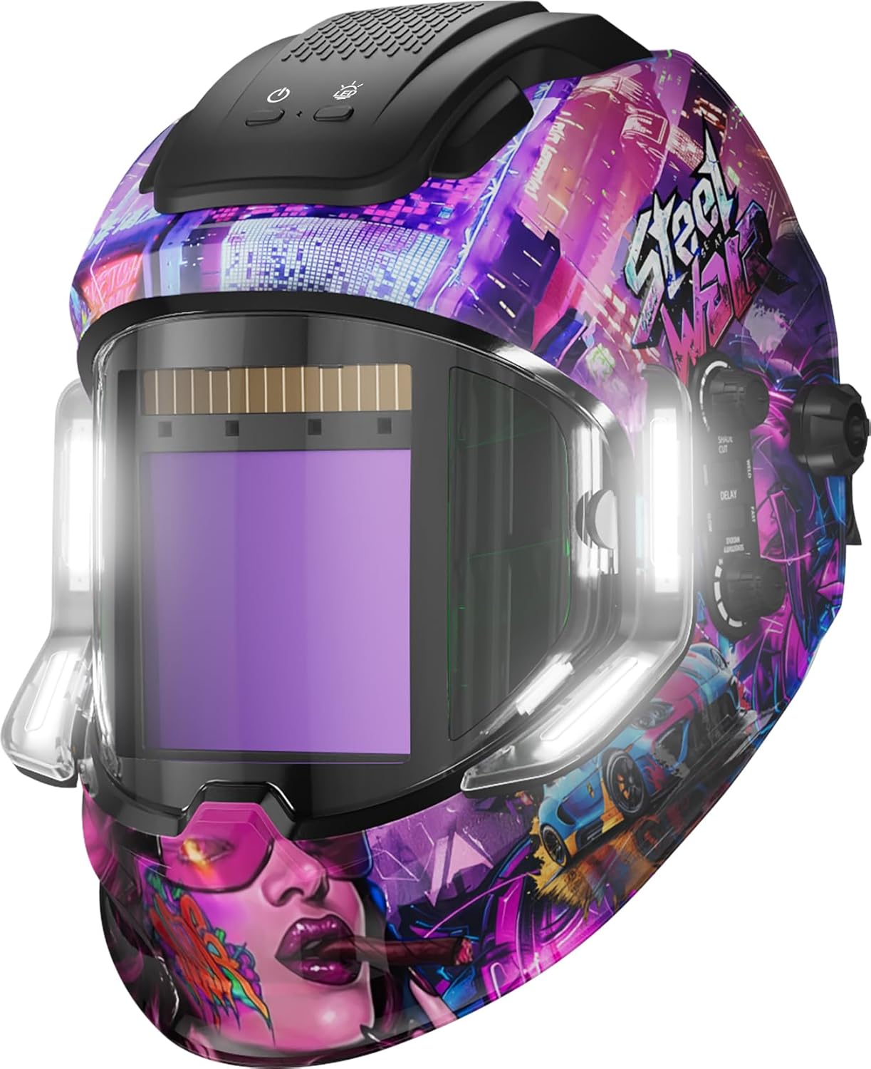 ANDELI Welding Helmet with Panoramic Viewing and LED Lights