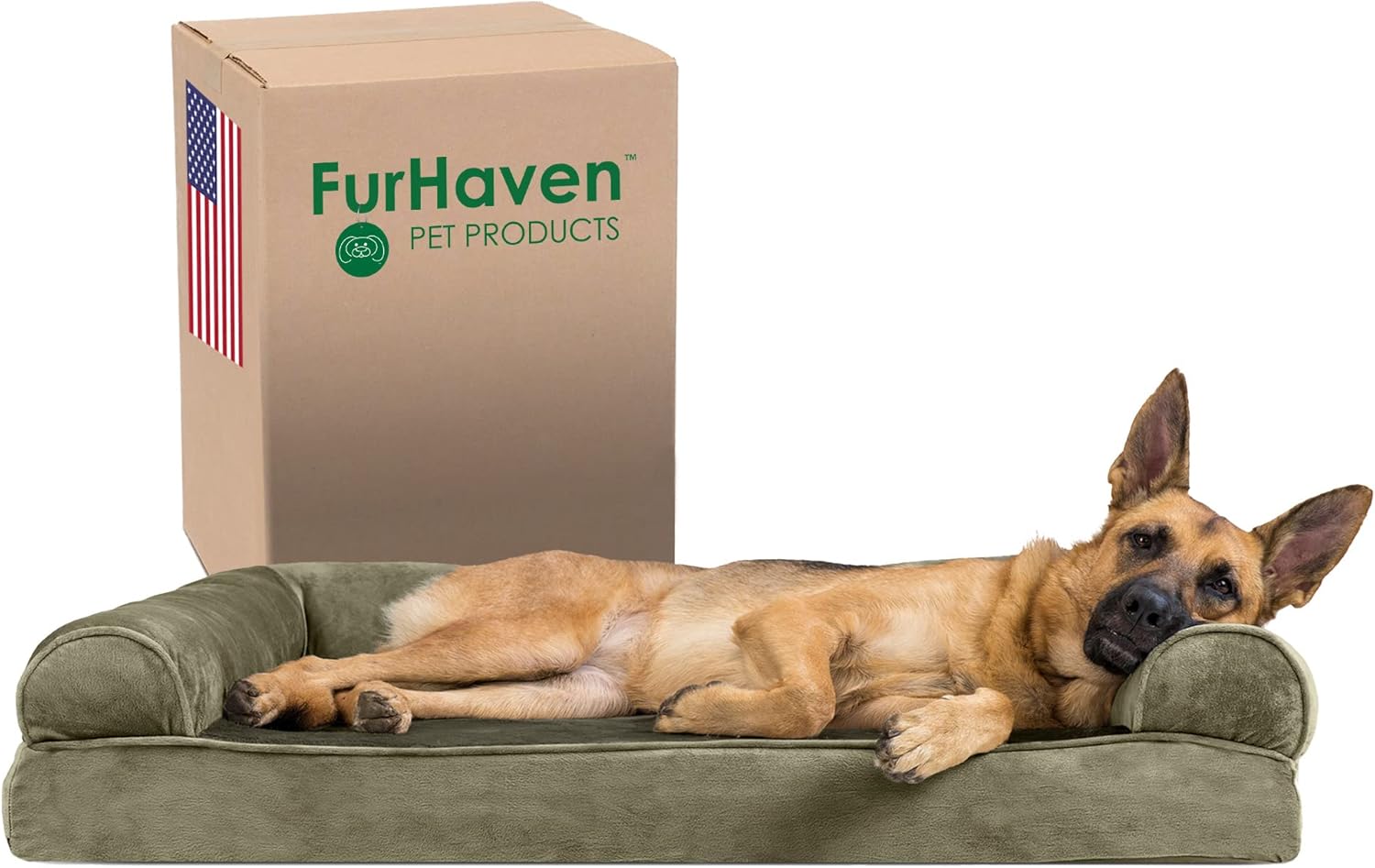 Furhaven Memory Foam Dog Bed for Large Dogs with Bolsters