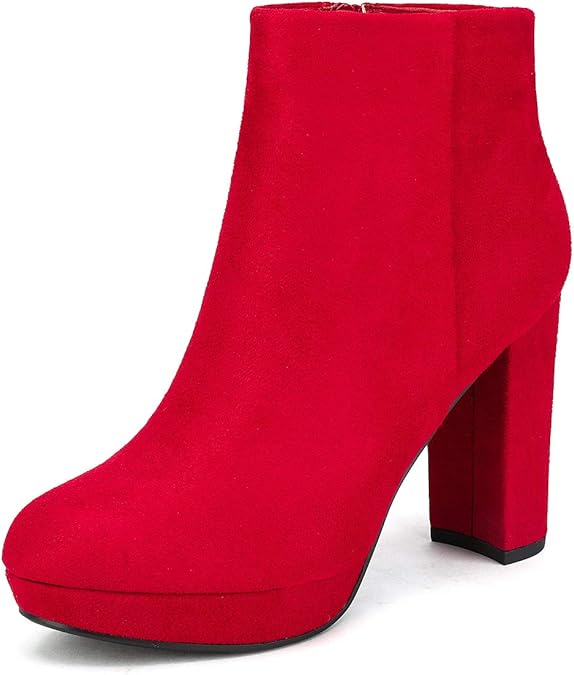 DREAM PAIRS Women's Stomp High Heel Ankle Boots for Style
