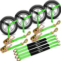 Trekassy 2x 144 Car Tie Down Straps for Trailers - Heavy Duty Wheel