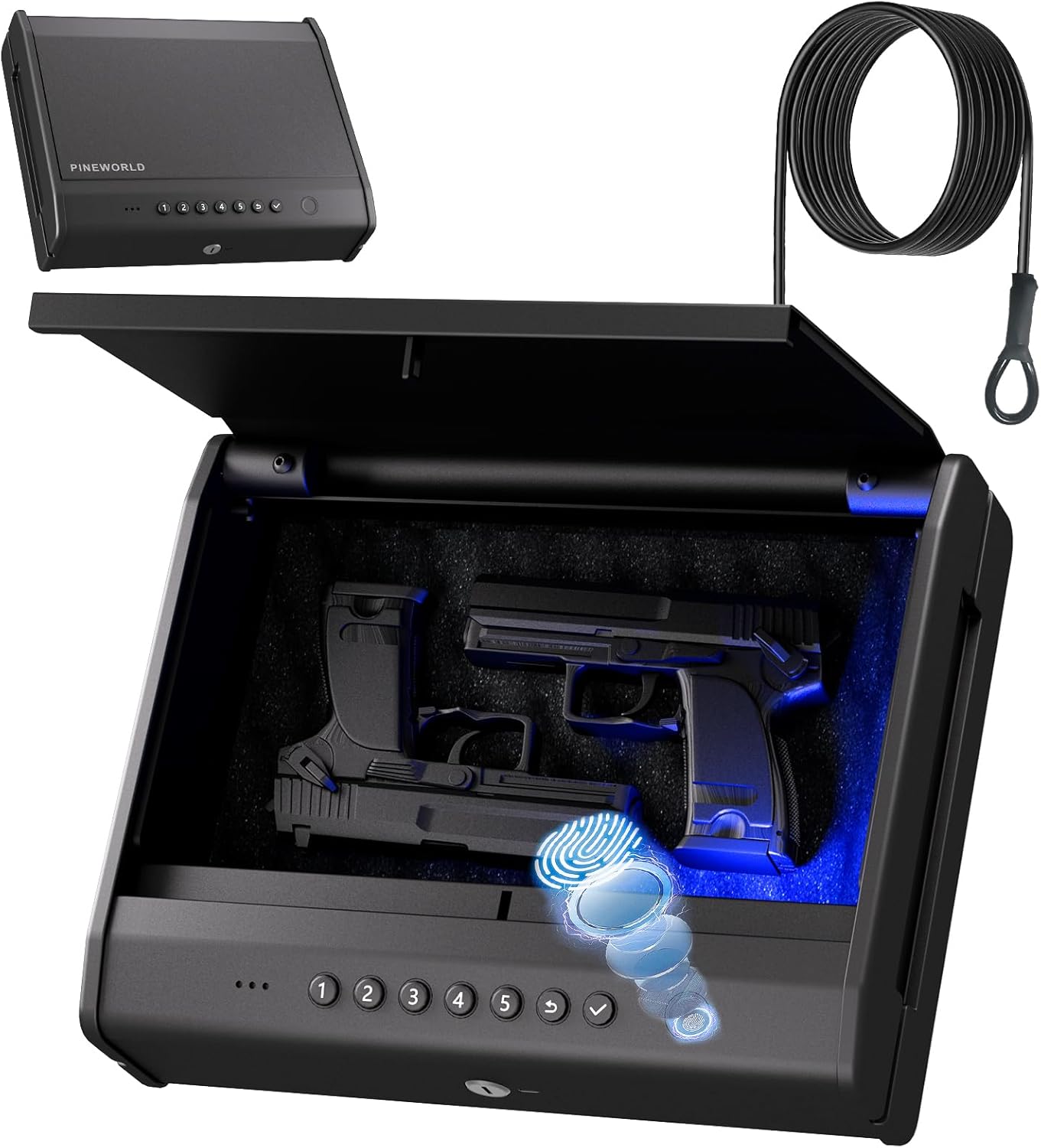 Biometric Gun Safe for Handgun with Quick Access Features