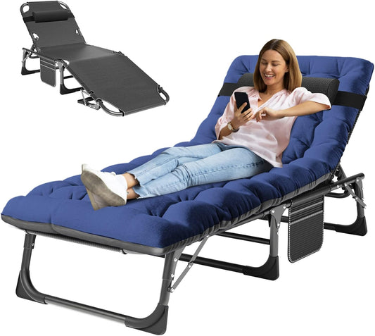 MOPHOTO Folding Chaise Lounge Chair for Poolside and Beach