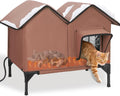 Heated Cat House for Outside Large Waterproof Outdoor Cat Shelter
