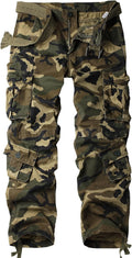 Men's Casual Cargo Pants with 8 Pockets - Comfortable Fit