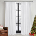 White Velvet Curtains 84 in 2 Panels Set - Plush Room Darkening