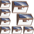 Peasur Brown Solar Lights Outdoor Motion Sensor 8 Pack - Ultra-Bright