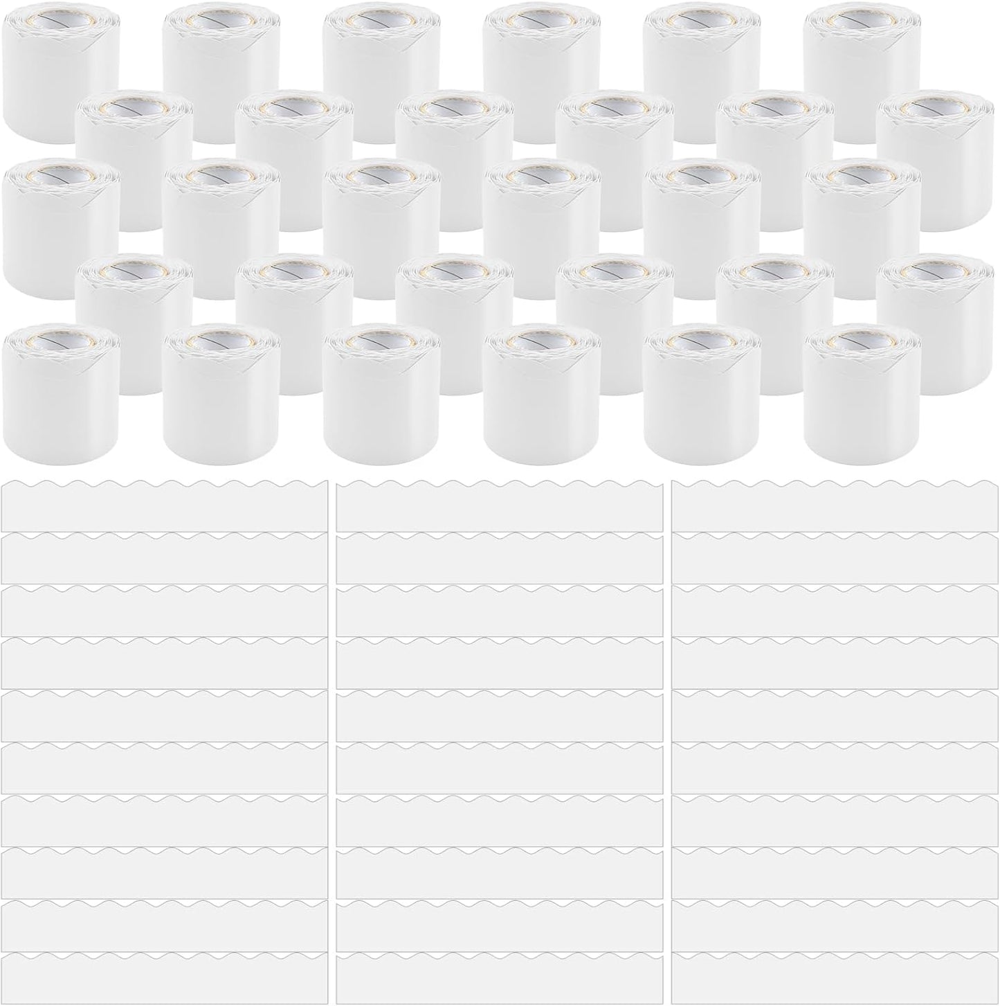 30 Rolls White Bulletin Board Borders for Classroom Decor
