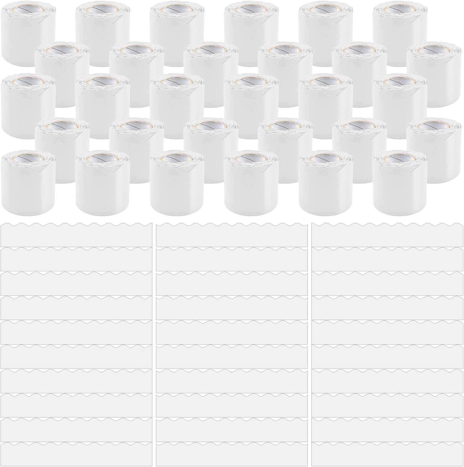30 Rolls White Bulletin Board Borders for Classroom Decor