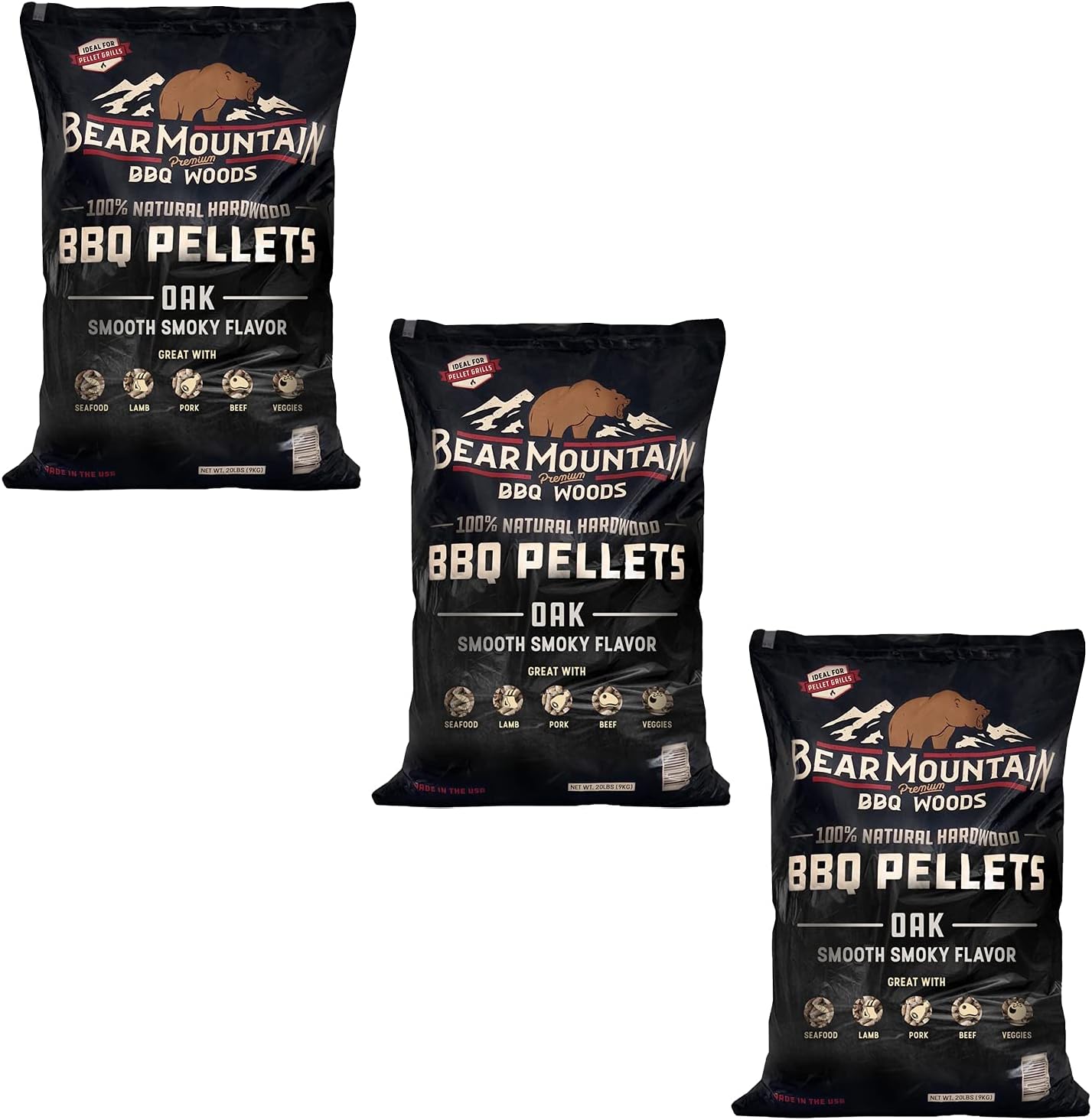 Bear Mountain BBQ Premium Hardwood Oak Wood Chip Pellets 20 lbs