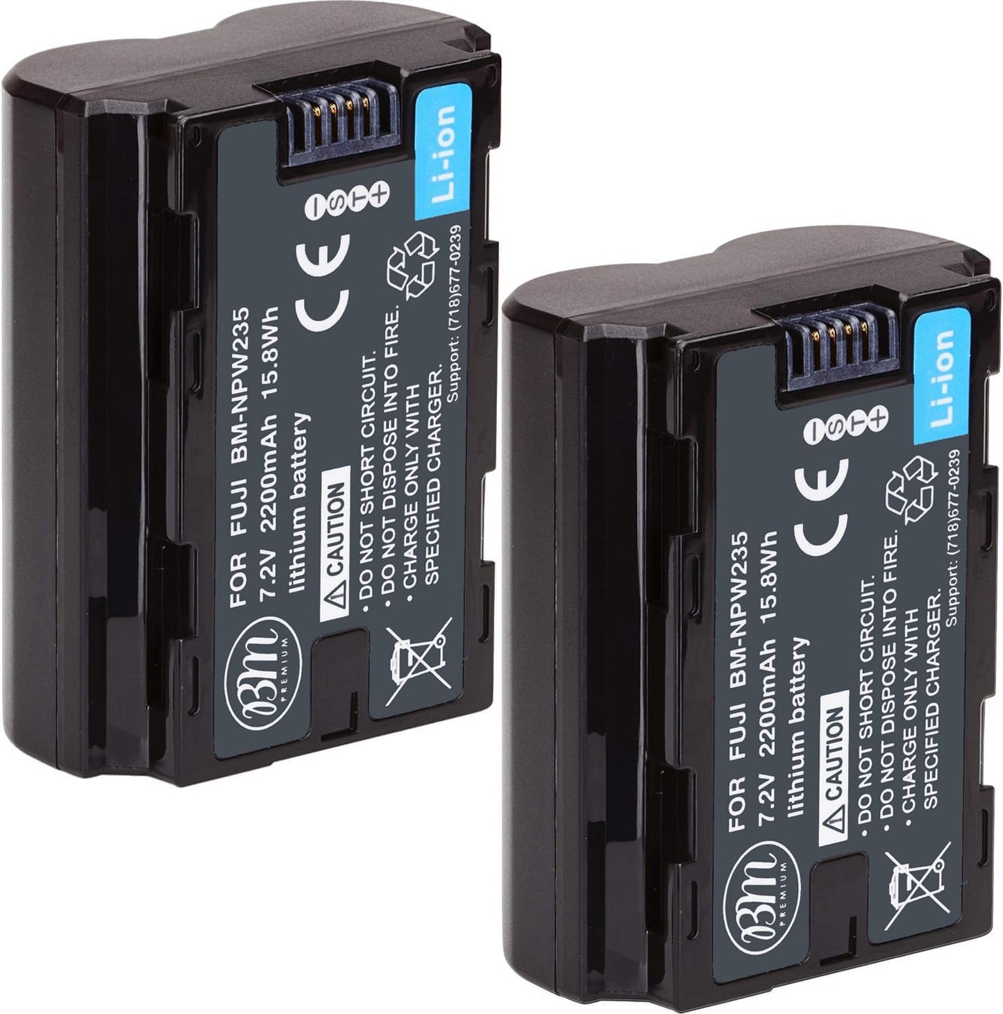 BM Premium NP-W235 Batteries for Fujifilm Cameras - 2 Pack